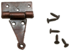 Dollhouse Miniature T-HINGES WITH NAILS, OIL RUBBED BRONZE, 4 Pk