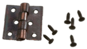 Dollhouse Miniature BUTT HINGES WITH NAILS, 3/Pk, OIL RUBBED BRONZE