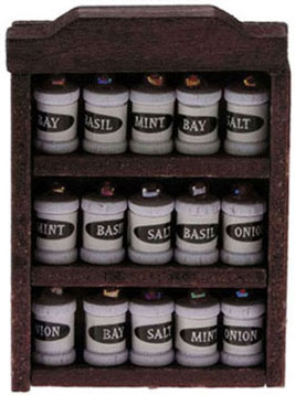 Dollhouse Miniature Spice Rack With Spices