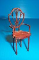 Dollhouse Miniature Hepplewhite Arm Chair, Conn