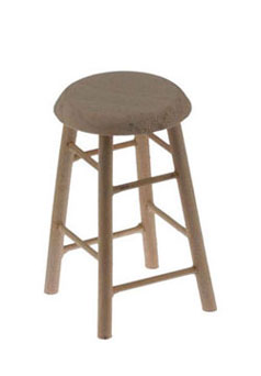 Dollhouse Miniature Bar Stool,  Unfinished, 2 Inches