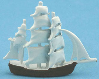 Dollhouse Miniature Hand Painted Ship