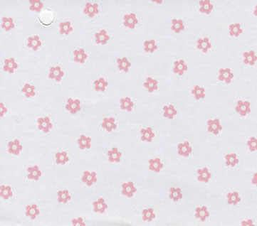 Dollhouse Miniature Pre-pasted Wallpaper Tiny Pink Flowers On White
