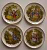 Dollhouse Miniature Golden Romance Plates, 4 Pc