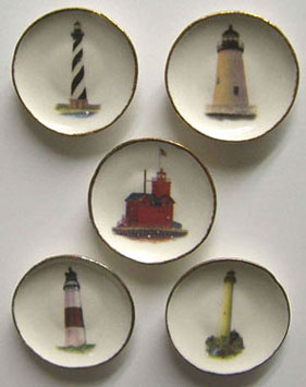 Dollhouse Miniature 5 Lighthouse Plates