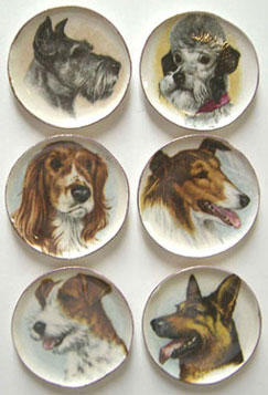 Dollhouse Miniature 6 Large Dog Platters