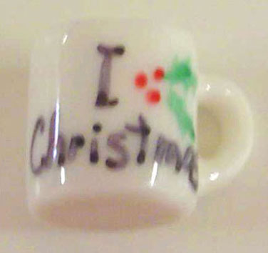 Dollhouse Miniature I Love Christmas Mug