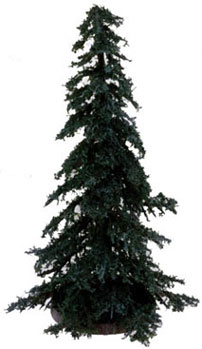 Dollhouse Miniature Spruce Tree, 6 Inch Tall, Blue