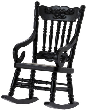 Black #CLA10929 Dollhouse Miniatures 1:12 Scale Gloucester Rocking Chair 