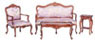 Dollhouse Miniature Dijon Living Room Set, 4 pc