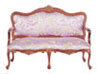 Dollhouse Miniature Dijon Sofa, Walnut