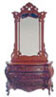 Dollhouse Miniature Bourbon Dressing Table with Mirror