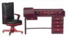 Dollhouse Miniature Nine Drawer Desk Set, 2 pc, Mahogany