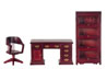 Dollhouse Miniature Barrister Desk Set, 3 pc, Mahogany