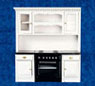 Kitchen Stove, Counter and Cupboard