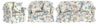 Dollhouse Miniature Blue Floral Living Room Set, 3Pc