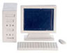 Dollhouse Miniature Computer Set, White, 3Pc