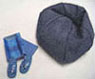 Dollhouse Miniature Bean Bag Chair and Flip Flops Denim