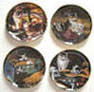 Dollhouse Miniature 4 Cat Platters