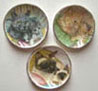 Dollhouse Miniature 3 Kitten Plates