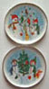 Dollhouse Miniature 2 Christmas Snowman Platters