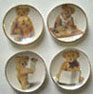 Dollhouse Miniature 4 Playing Teddy Plates