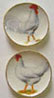 Dollhouse Miniature 2 White Chicken Plate