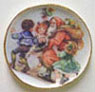 Dollhouse Miniature Santa & Children Platter