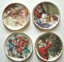 Dollhouse Miniature 4 Santa & Children Platters