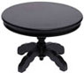 Dollhouse Miniature Round Pedestal Table, Black