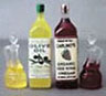 Dollhouse Miniature Salad Set-Olive Oil, Red Wine Vinegar Set, Cruet S