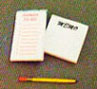 Dollhouse Miniature Memo Pad Set-Memo, Things To Do, Pencil