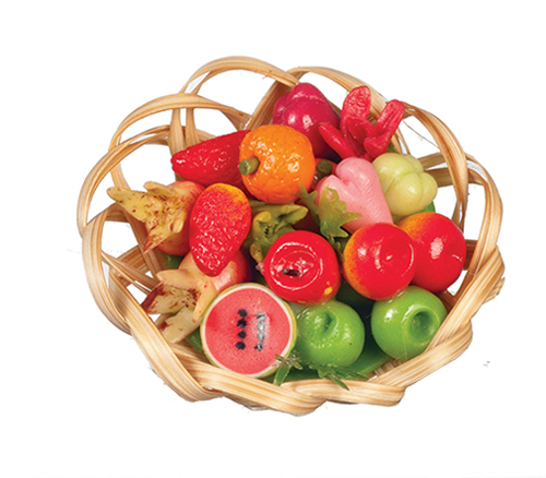Dollhouse Miniature Fruit and Vegetable Basket