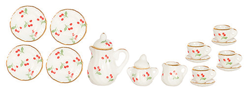 50 Pcs Dollhouse Tea Set Blue Floral Aztec Imports