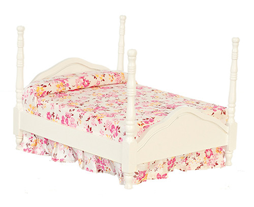 Dollhouse 4 Poster Bed White Azg9725, White 4 Poster Twin Bed