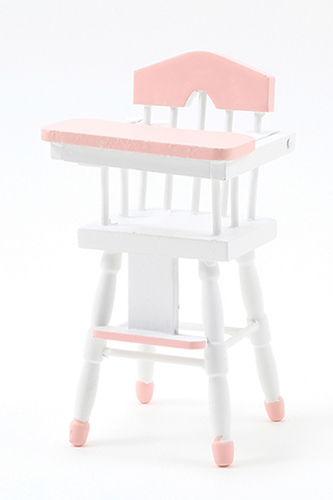 pink and white high chair