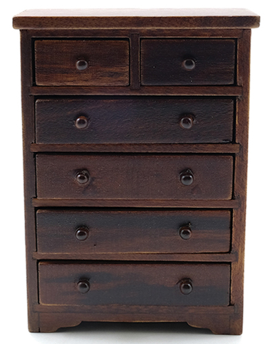 WALNUT VICTORIAN DRESSER WITH MIRROR DOLL HOUSE FURNITURE MINIATURES