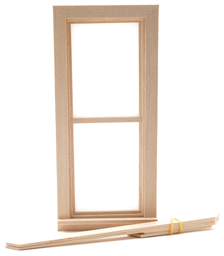 Dollhouse Miniatures 1:12 Scale Narrow Nonworking Window with Trim #CLA70118