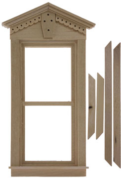 Dollhouse Miniature Victorian Deluxe Standard Double Hung Working Window 1:12