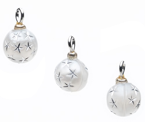 Silver Starburst Ornaments, Pkg. 3