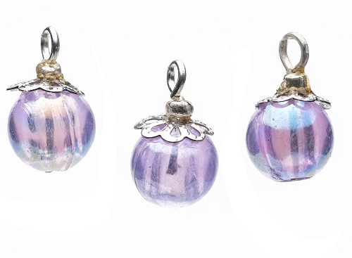 Lavendar Iridescent Ornaments, Pkg. 3