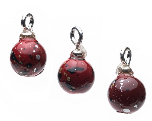 Burgundy Splatter Ornaments, Pkg. 3