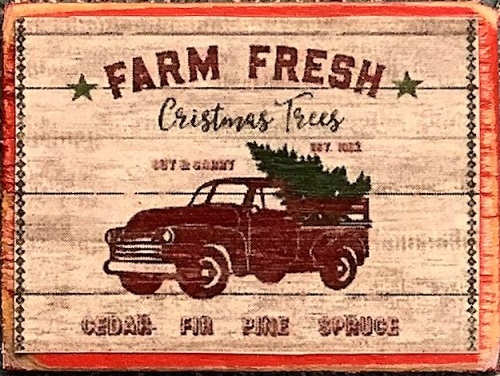 Decor Board Sign - Red Truck