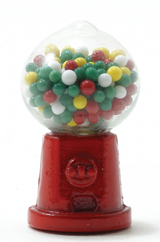 Dollhouse Miniature Counter Top Gumball Machine Filled ~ IM65380 