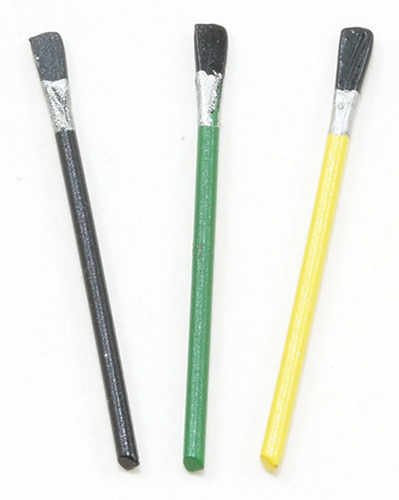 Dollhouse Miniature Set of 3 Paint Brushes by International Miniatures