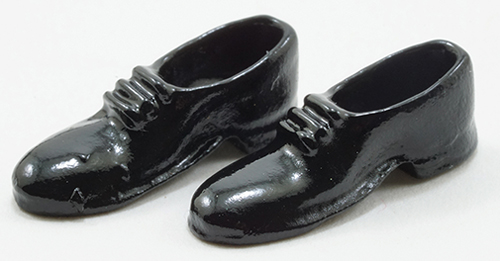 Dollhouse Miniature Men/'s Dress Shoes in Black