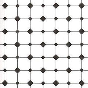 Dollhouse Miniature Black & White Diamond Pattern Paper Tile Flooring #SWP506 