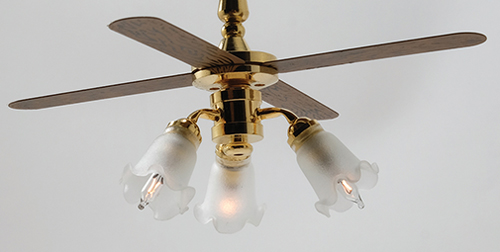 Dollhouse 3 Tulip Ceiling Fan Mh721 Just Miniature Scale Dollhouse 3 Tulip Ceiling Fan Mh721, Miniature Ceiling Fan