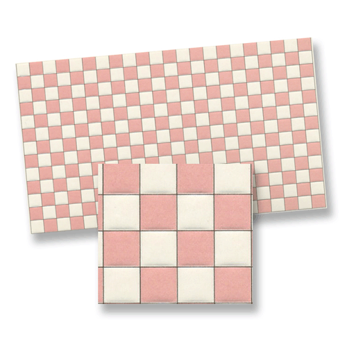 DOLLHOUSE MINIATURES,FLOORING,MINIATURE FLOOR TILES.HALF INCH SQUARE,WHITE/BLACK 