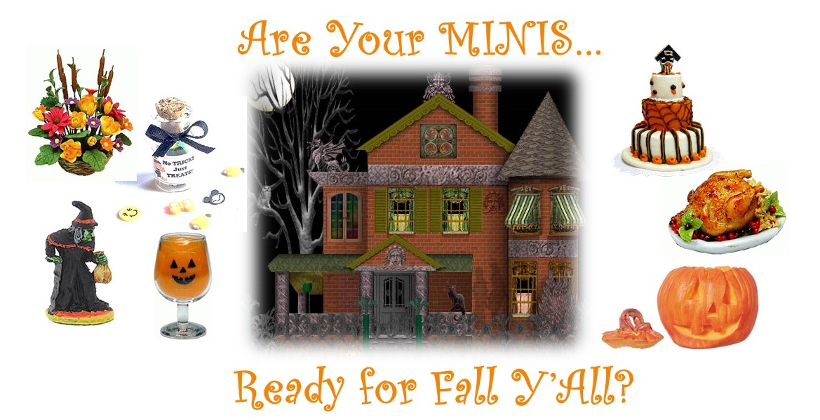 Dollhouse Miniature Fall and Halloween Minis